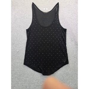 Isabel Marant Black Crystal Strass Cashmere Silk Blend Tank Top Size M 19E025I